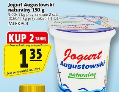 Jogurt Augustowski naturalny promocja w Prim Market