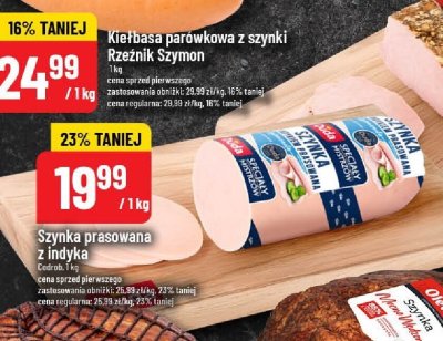 Kiełbasa parówkowa z szynki Rzeźnik Szymon promocja w POLOmarket