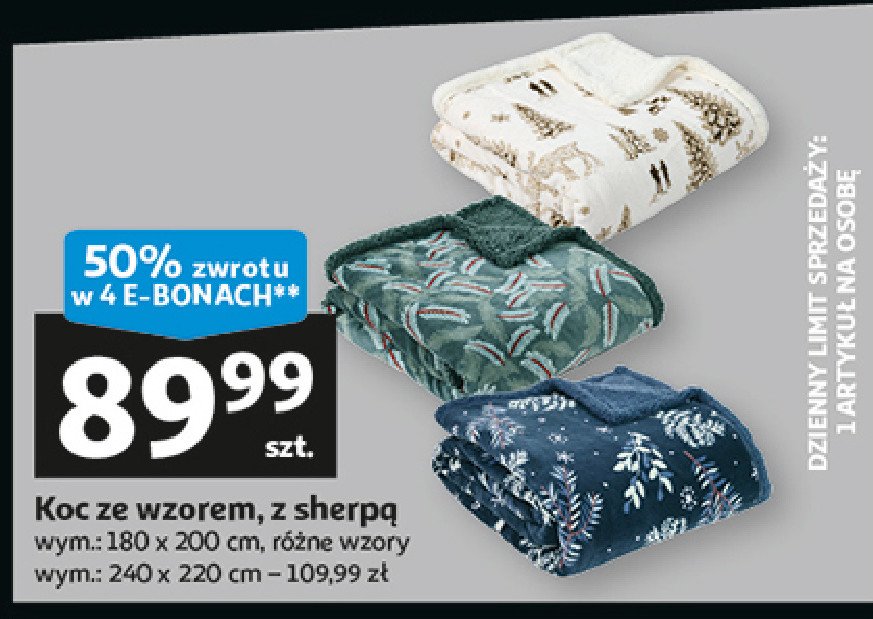 Koc 240 x 220 cm promocja w Auchan