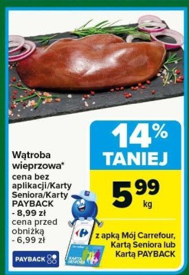 Wątroba wieprzowa promocja w Carrefour Market