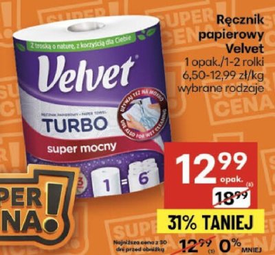 Ręcznik papierowy Velvet promocja w Delikatesy Centrum
