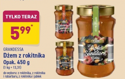 Dżem z rokitnika i rabarbaru Grandessa premium promocja