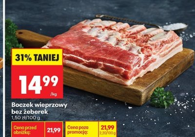 Boczek wieprzowy bez żeberek promocja w Biedronka