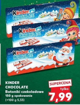 Batoniki czekoladowe Kinder Chocolate 150g promocja w Kaufland