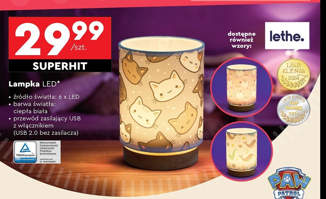 Lampka led Lethe promocja w Biedronka