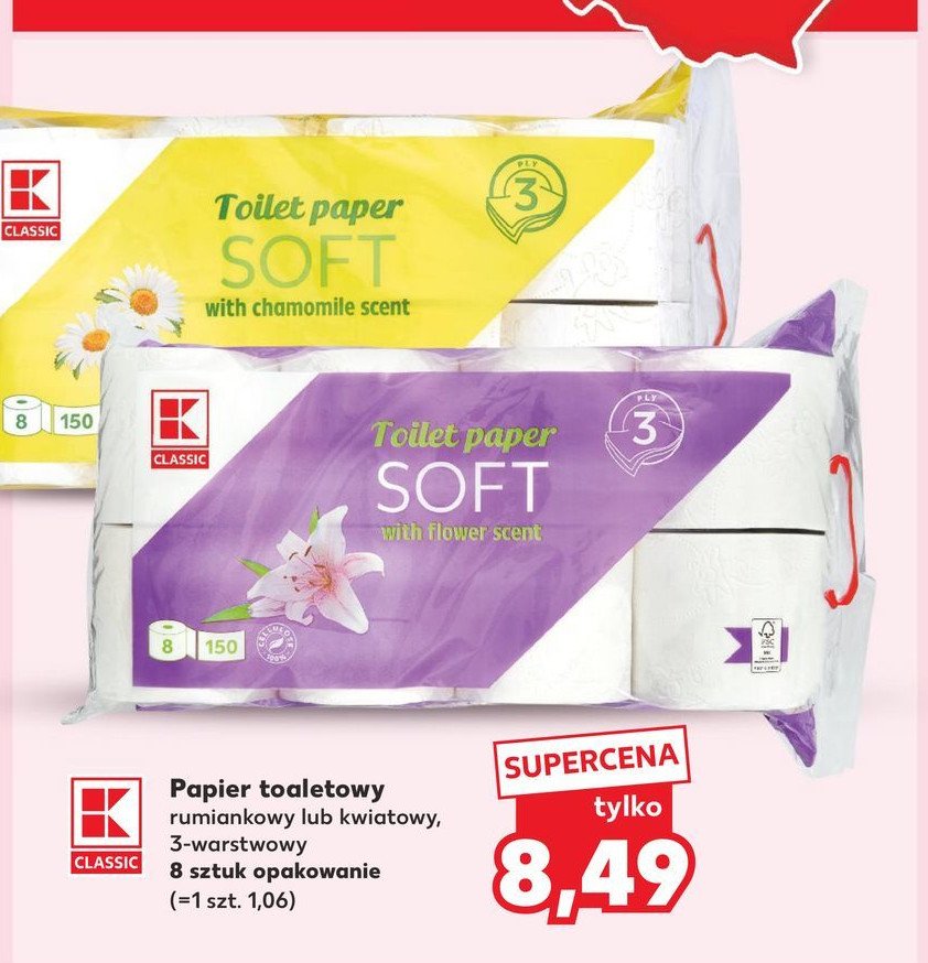 Papier toaletowy soft K-classic promocja w Kaufland