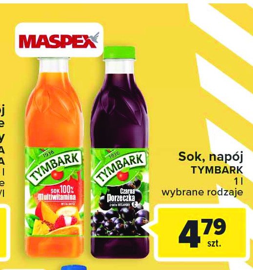 Napój czarna porzeczka Tymbark 1936 promocja