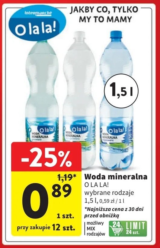 Woda lekko gazowana O la la! promocja