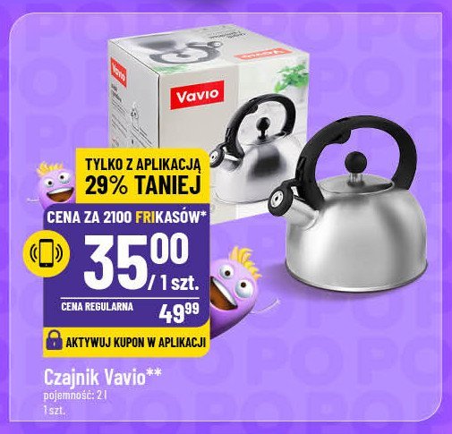 Czajnik z gwizdkiem 2 l Vavio promocja