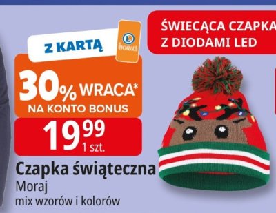 Czapka świąteczna Moraj promocja w Leclerc