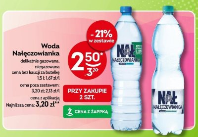 Woda Nałęczowianka delikatnie gazowana, niegazowana 1,5 l promocja w Żabka