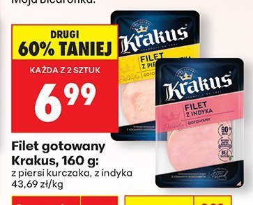 Filet gotowany Krakus, 160 g: filet kurczaka, z indyka promocja w Biedronka