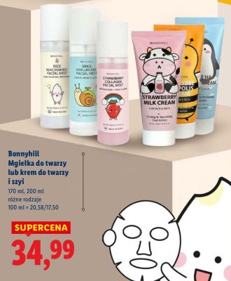 Mgiełka do twarzy lub krem do twarzy i szyi Bonnyhill promocja w Lidl
