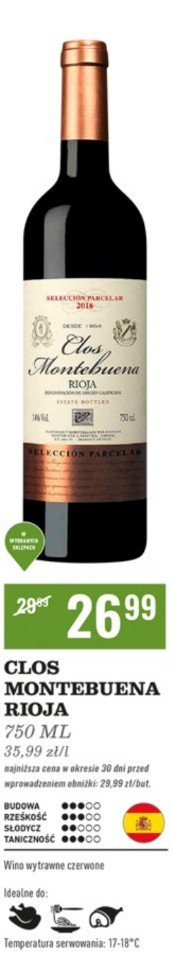 Wino CLOS MONTEBUENA RIOJA RESERVA promocja