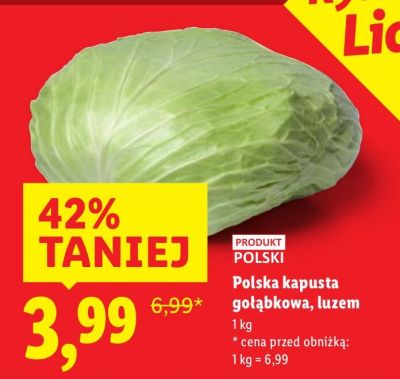 Kapusta gołąbkowa, luzem promocja w Lidl