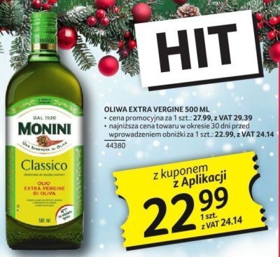 Oliwa extra vergine Monini Classico 500ml promocja w Selgros