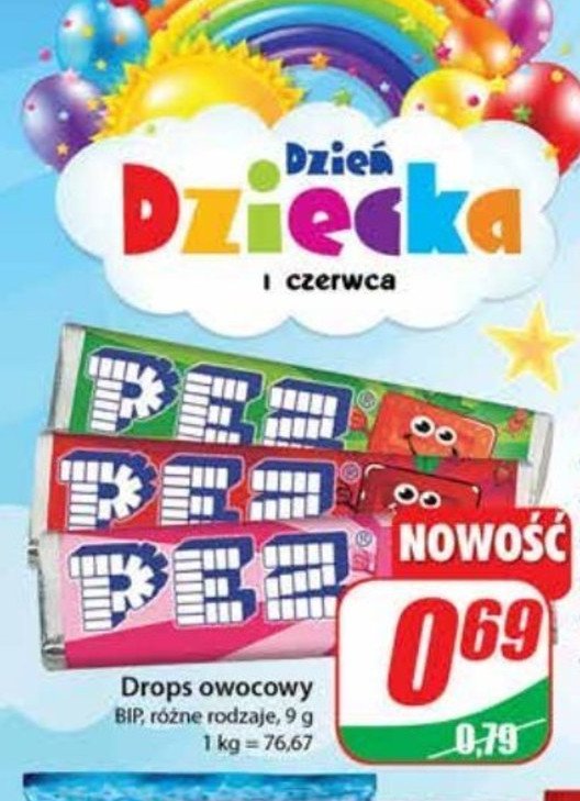 Dropsy truskawkowe Pez promocja
