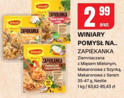 Zapiekanka Ziemniaczana z Mięsem Mielonym, Makaronowa z Szynką, Makaronowa z Serem promocja w Chorten