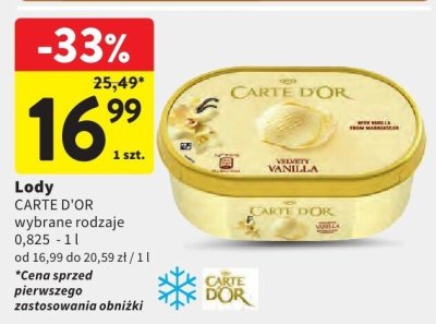 Lody Carte D'Or promocja w Intermarche