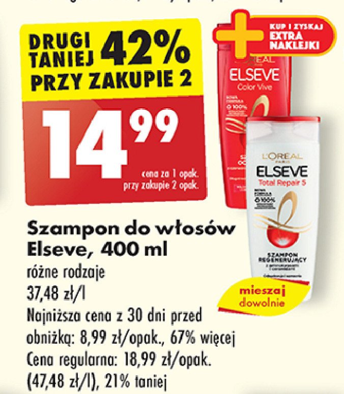 Szampon do włosów regenerujący L'oreal elseve total repair 5 promocja