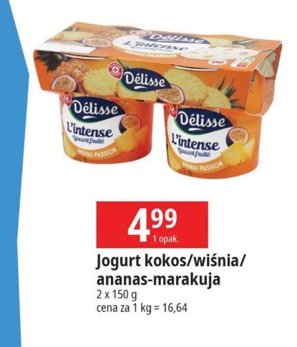 Jogurt ananas-marakuja Wiodąca marka delisse promocja