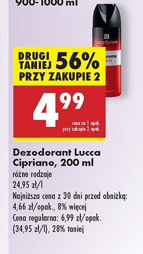 Dezodorant Lucca cipriano red chrome promocja