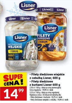 Filety śledziowe z kurkami Lisner, 600 g promocja w Twój Market