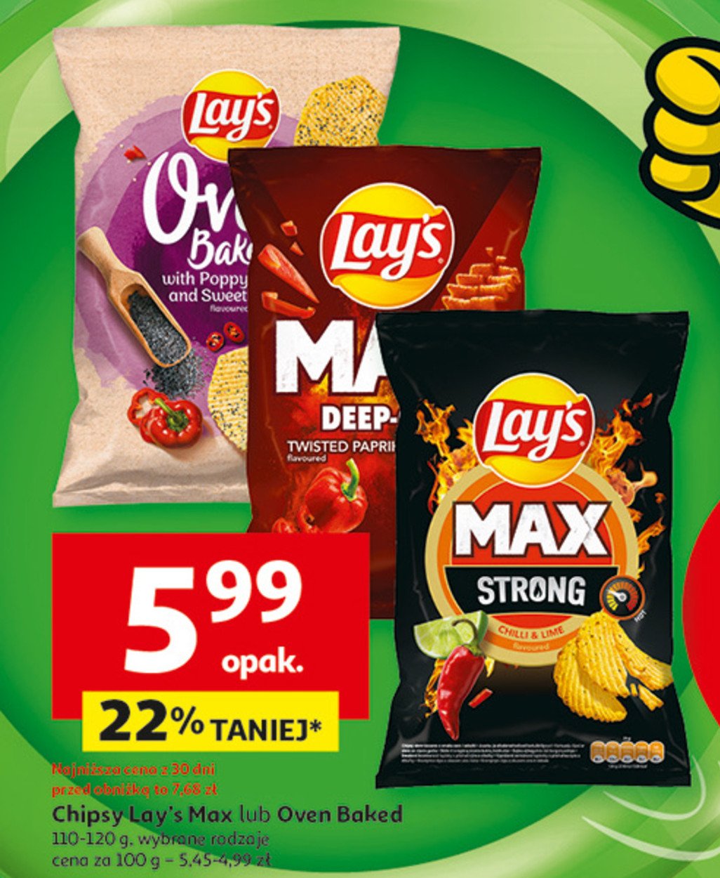 Chipsy mak z pikatną papryką Lay's oven baked (prosto z pieca) Frito lay lay's promocja w Auchan