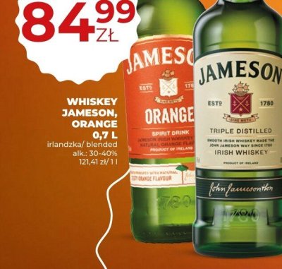 Whiskey Jameson Orange irlandzka/blended 0,7L promocja w Duży Ben