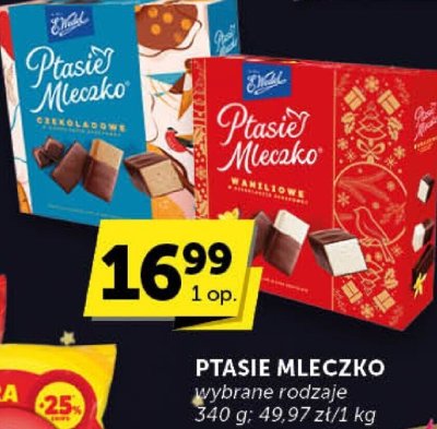 Ptasie Mleczko wybrane rodzaje 340 g 49.97 zł/kg promocja w Groszek