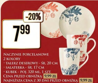 Naczynie porcelanowe, 2 kolory promocja w Dino
