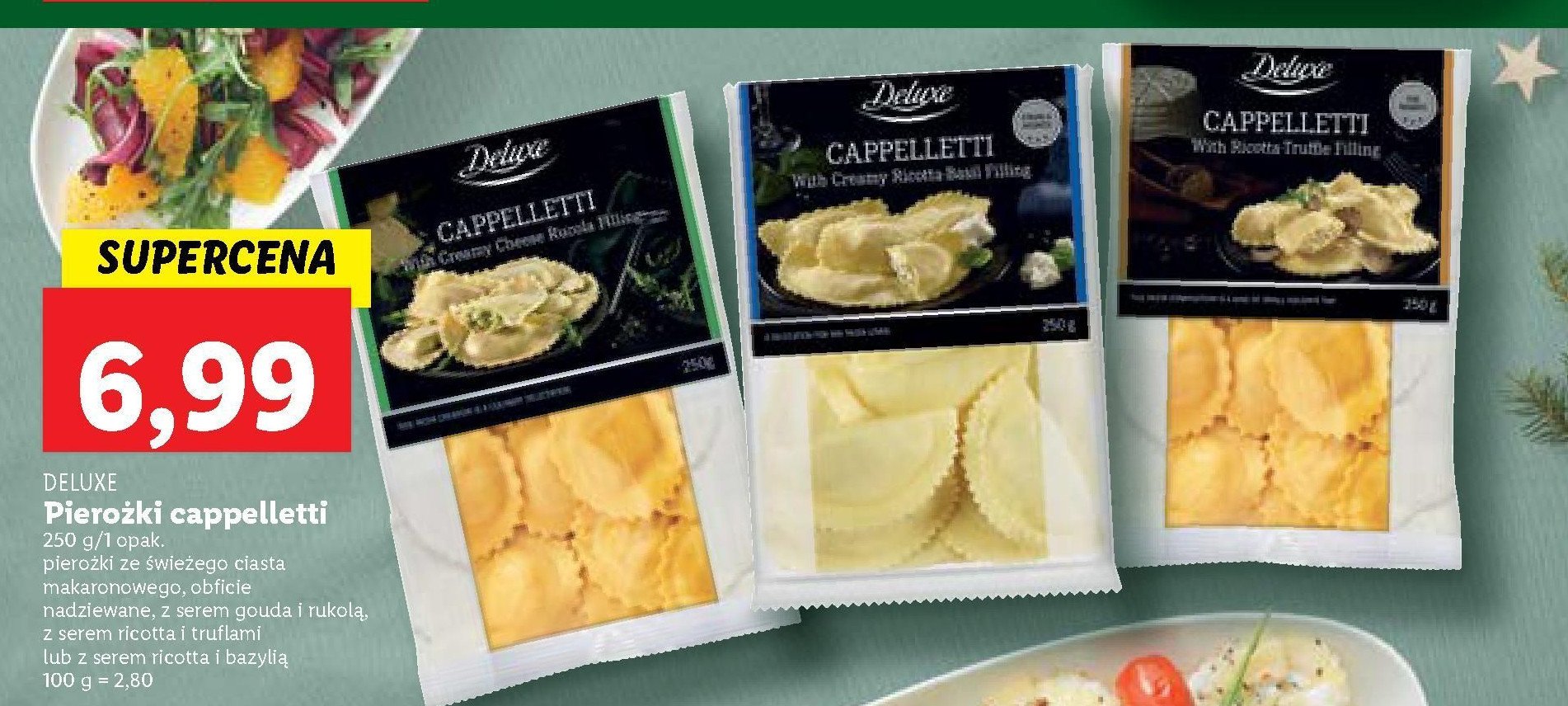 Cappelletti z serem i rukolą Deluxe promocja