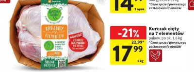 Kurczak cięty na 7 elementów pakow. po ok. 1,6 kg promocja w Intermarche