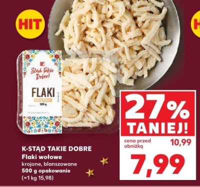 Flaki wołowe K-STĄD TAKIE DOBRE krojone, blanszowane 500 g promocja w Kaufland