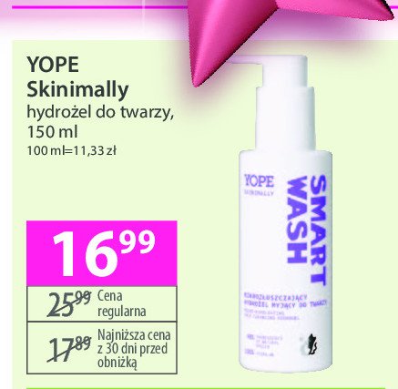 Hydro mist botaniczna mgiełka tonizująca Yope skinimally promocja w Hebe