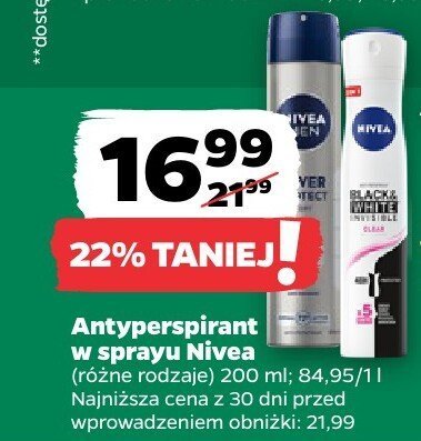 Antyperspirant w sprayu różne rodzaje 200 ml promocja w Netto