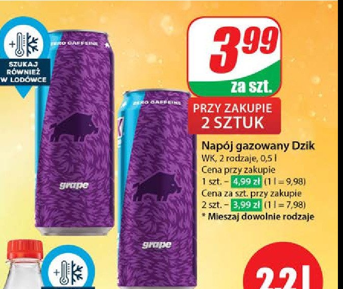 Napój energetyczny grape zero WK DZIK promocja