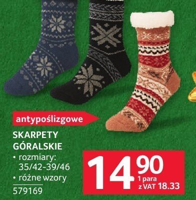 Skarpety antypoślizgowe góralskie rozmiary: 35/42-39/42 promocja w Selgros
