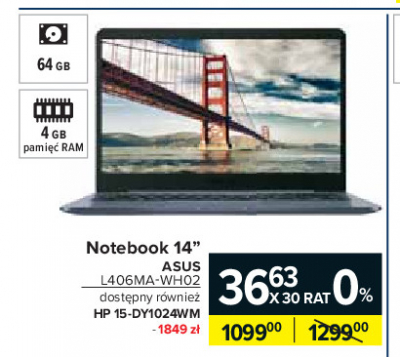 Notebook 14" l406ma-wh02 Asus promocja