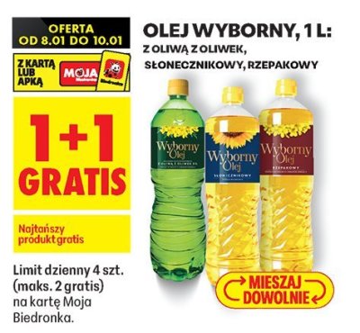 Olej słonecznikowy Wyborny promocja w Biedronka