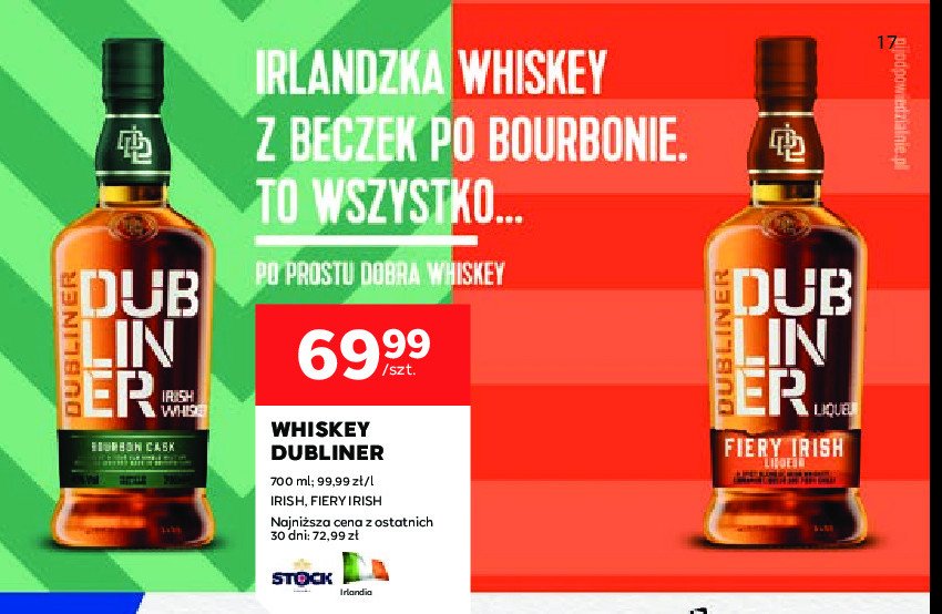 Whisky Dubliner fiery irish promocja w Stokrotka