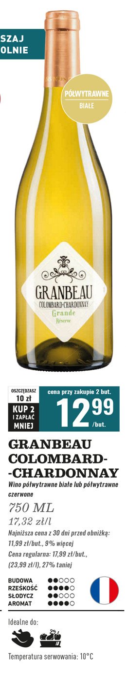 Wino GRANBEAU COLOMBARD CHARDONNAY promocja