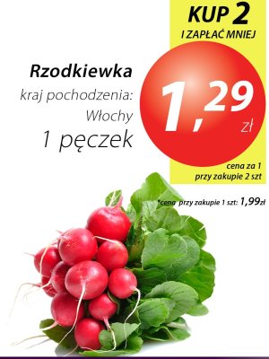 Rzodkiewka kraj pochodzenia: Włochy 1 pęczek promocja w Market Point