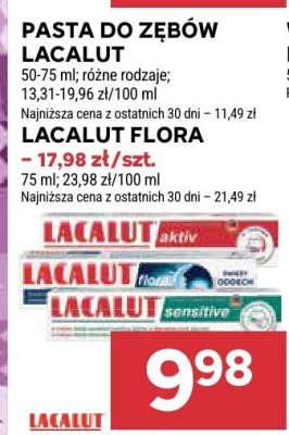 Pasta do zębów Lacalut Flora 75 ml promocja w Stokrotka