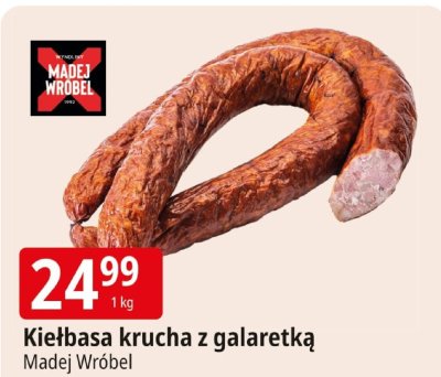 Kiełbasa krucha z galaretką Madej Wróbel promocja w Leclerc