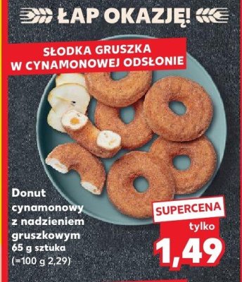 Donut cynamonowy z nadzieniem gruszkowym promocja w Kaufland