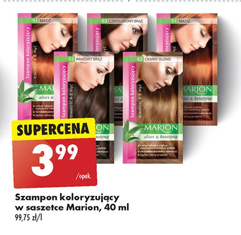 Szamponetka koloryzująca ciemny blond 62 MARION ALOES & KERATYNA promocja