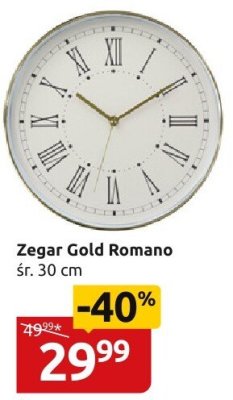 Zegar Gold Romano śr. 30cm promocja w Black Red White