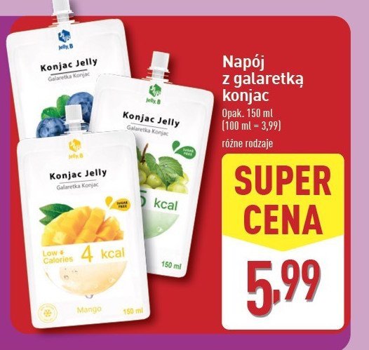 Galaretka konjac jagodowa JELLY.B promocja w Aldi