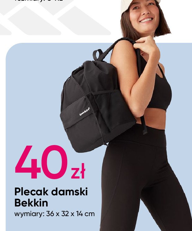 Plecak damski 36 x 32 x 14 cm Bekkin promocja w Pepco